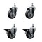 Service Caster 35 Inch Thermoplastic Rubber 12 Inch Threaded Stem Caster Set 2 Brakes SCC SCC-TS20S3514-TPRB-121315-2-PLB-2 - alternate 1